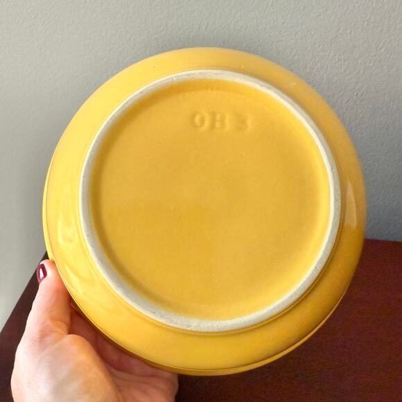 Rare Over and Back Large Yellow Ribbed Stoneware Nesting Mixing Bowl OB3 - Picture 10 of 10